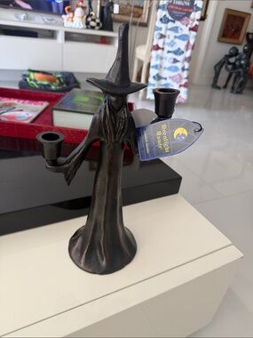 Moonlight Manor Black/Bronze Witch Candle Holder – Halloween Decor
